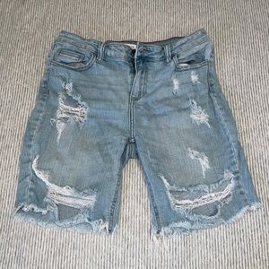 Distressed Jean Bermuda Shorts